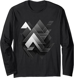 Futuristic Geometric Abstract Art - Minimalist Design Long Sleeve T-Shirt