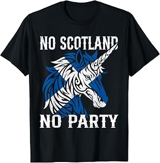 No Scotland No Party Unicorn Flag Scottish Banner Fan Retro T-Shirt