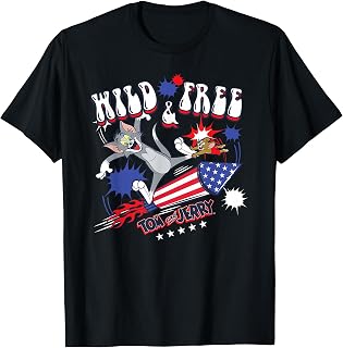 Tom and Jerry 4th of July Wild & Free Patriotic Fireworks T-Shirt