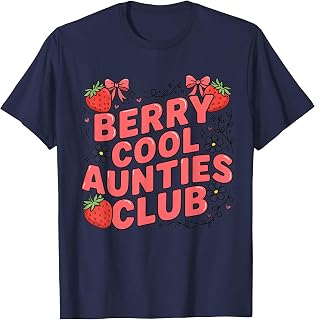 Berry Cool Aunties Club Funny Strawberry Retro T-Shirt