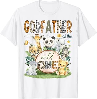 Godfather of The Wild One 1st Birthday Boy Safari Jungle T-Shirt