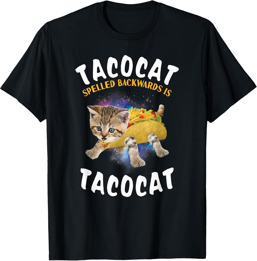 Tacocat Spelled Backward is Tacocat Cat and Taco Lover T-Shirt