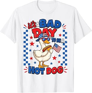 Toddler Its Bad Day to Be Hot Dog Goose 4th July Funny Kids T-Shirt
