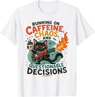 Running On Caffeine Chaos and Questionable Decisions T-Shirt