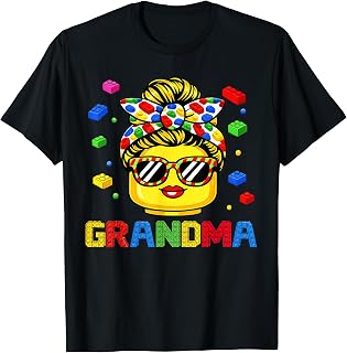 Grandma Master Builder Building Bricks Blocks Mothers Day T-Shirt