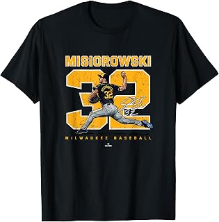 Jacob Misiorowski Number Portrait MLBPA Milwaukee Baseball T-Shirt