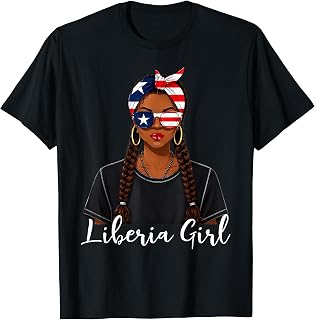 Liberia Flag Outfit for Woman Girl Souvenirs Liberian T-Shirt