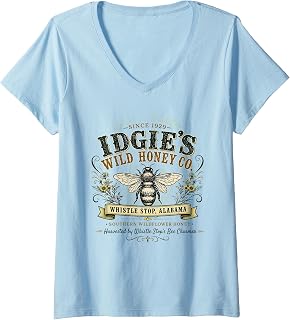 Women's Idgie's Wild Honey Co Southern Whistle Stop CafÃ© Vintage V-Neck T-Shirt