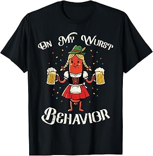 On My Wurst Behavior Sausage Drindl Funny Oktoberfest Women T-Shirt