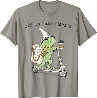 Off to Teach Music Funny Frog Music Teacher Back to School T-Shirt