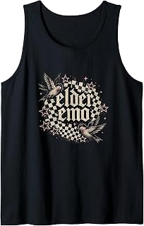Elder Emo Sparrow Checkerboard Old English Vintage Graphic Tank Top