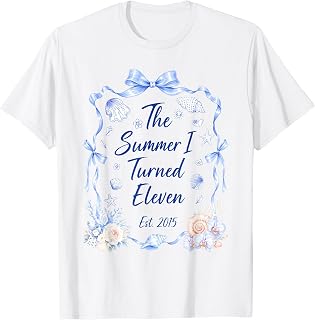 Summer I Turned Eleven Est 2015 Girl 11 Years Old 11th Bday T-Shirt