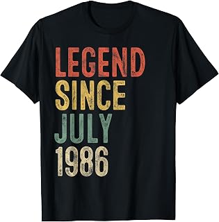 Legend Since July 1986 40th Birthday Men Women 40 Year Old T-Shirt