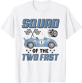 Two Fast Squad of The Birthday Boy Racing Car Party T-Shirt