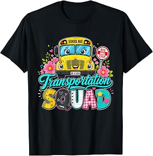 Transportation Squad Bus Driver Back to School Flower T-Shirt