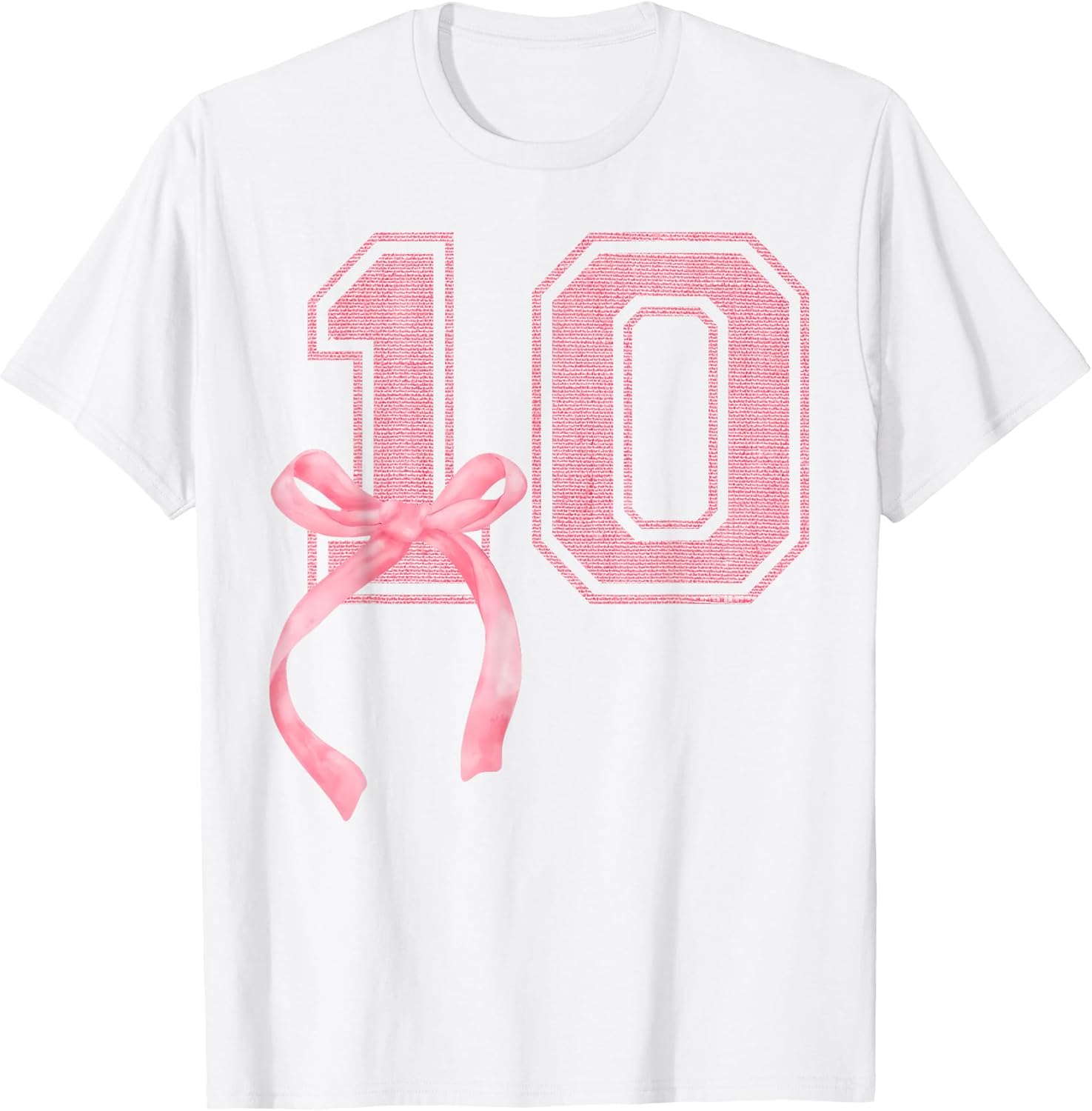 Birthday Girl Pink Coquette Bow 10 Year Old Aesthetic Girly T-Shirt