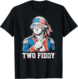 4th of July Two Fiddy George Washington 250 Funny T-Shirt