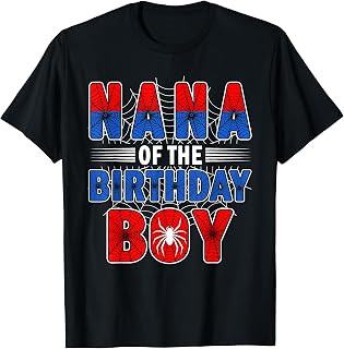 Nana of The Birthday Boy Spider Web Birthday Party T-Shirt