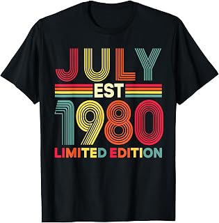 Vintage July 1980 Limited Edition 46-Year-Old 46th Birthday T-Shirt