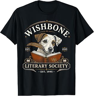 Wishbone Literary Society Est 1995 Dog Reader Vintage T-Shirt