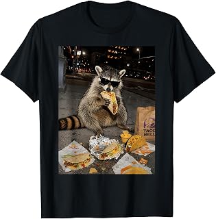 Funny Raccoon Eating Taco Meme Men Women Kids T-Shirt