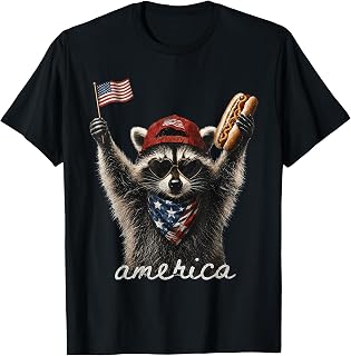 America Meme Raccoon Hot Dog 250 Years 1776 2026 4th of July T-Shirt