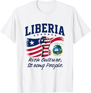 Liberia Rich Culture Strong People with Distressed Flag T-Shirt