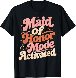 Maid of Honor Groovy Funny Bridal Party Wedding Bachelorette T-Shirt