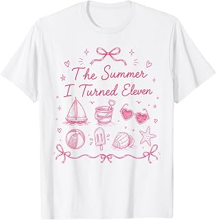 The Summer I Turned Eleven 11th Birthday Girl Summer T-Shirt
