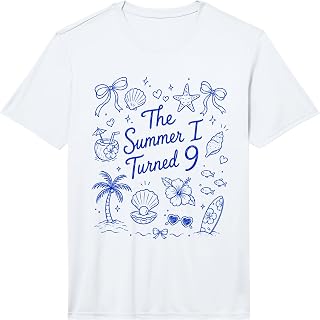 The Summer I Turned 9 Tropical Beach Birthday Performance T-Shirt