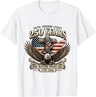 Christian 250 Years One Nation Under God 1776-2026 Eagle Art T-Shirt