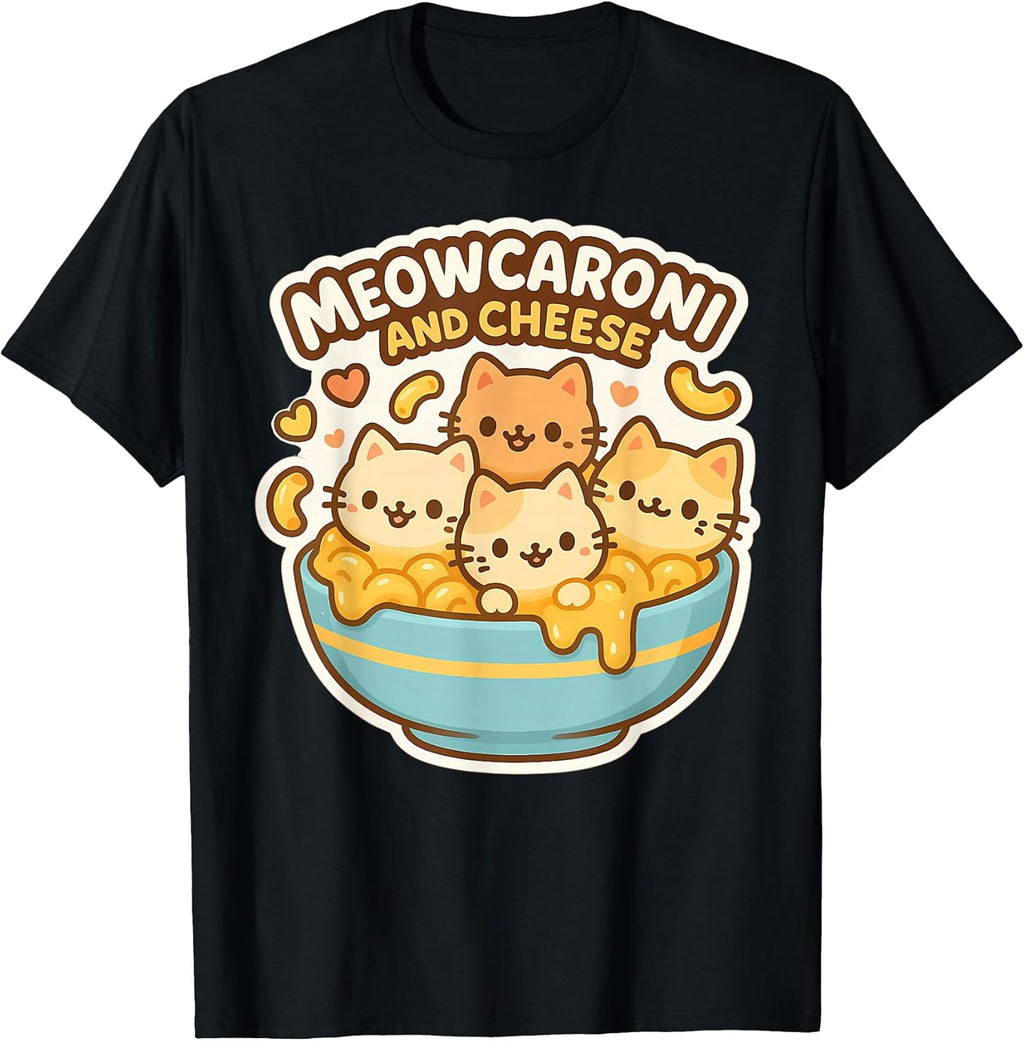 Meowcaroni and Cheese Cat Lover Mac N Cheese Kawaii T-Shirt