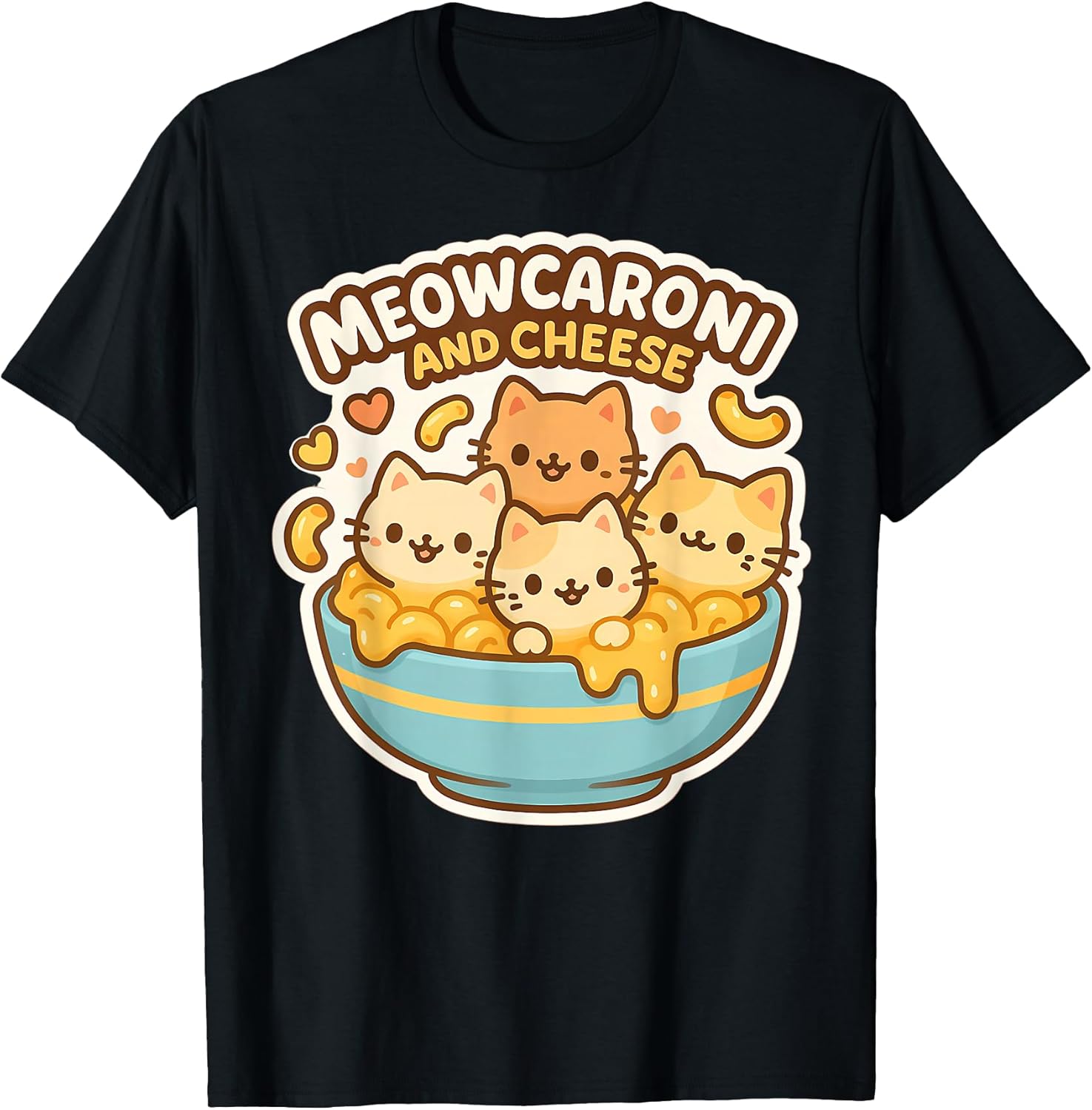 Meowcaroni and Cheese Cat Lover Mac N Cheese Kawaii T-Shirt