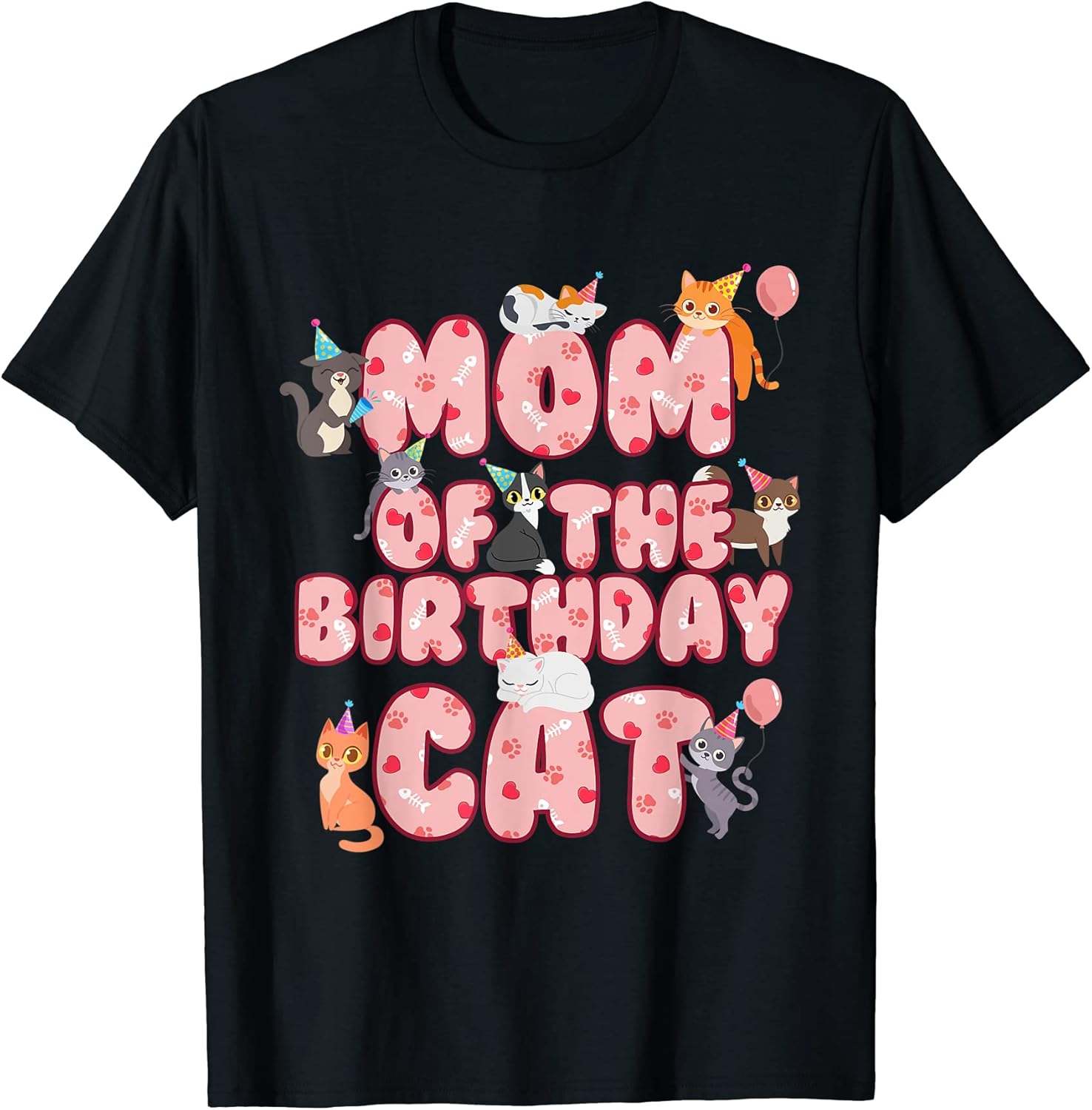 Mom of the Birthday Cat Mother Kitten Lover T-Shirt