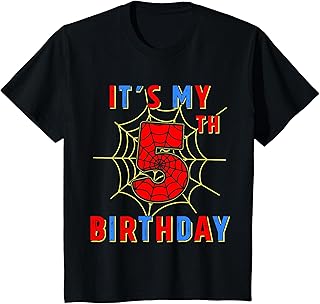 Its My 5th Birthday 5 Year Old Spider Web Birthday Party T-Shirt