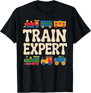 Train Art for Kids Boys Girls Railway Steam Engine Train T-Shirt