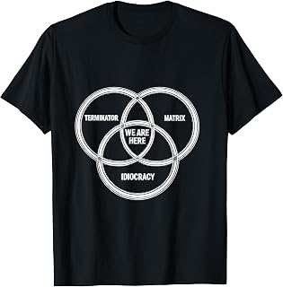 Funny Dystopian Venn Diagram WE are HERE Parody T-Shirt