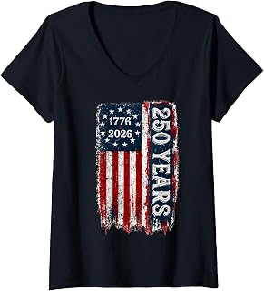 Women's America 250th Independence Day 250 Anniversary USA Flag V-Neck T-Shirt