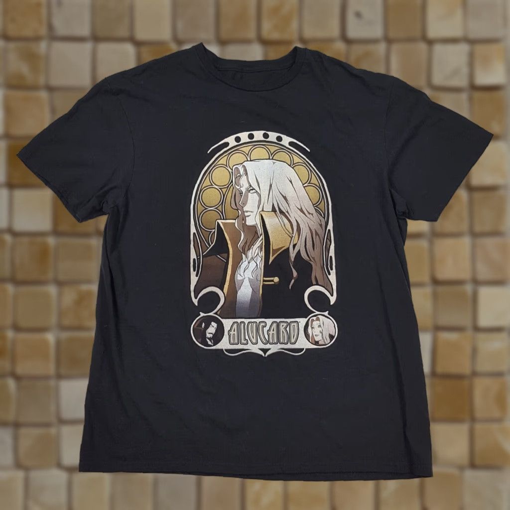 Vintage Gildan Castlevania Alucard Anime Video Game T Shirt Men Xl Black Gothic Retro Graphic Hoodie, Sweatshirt