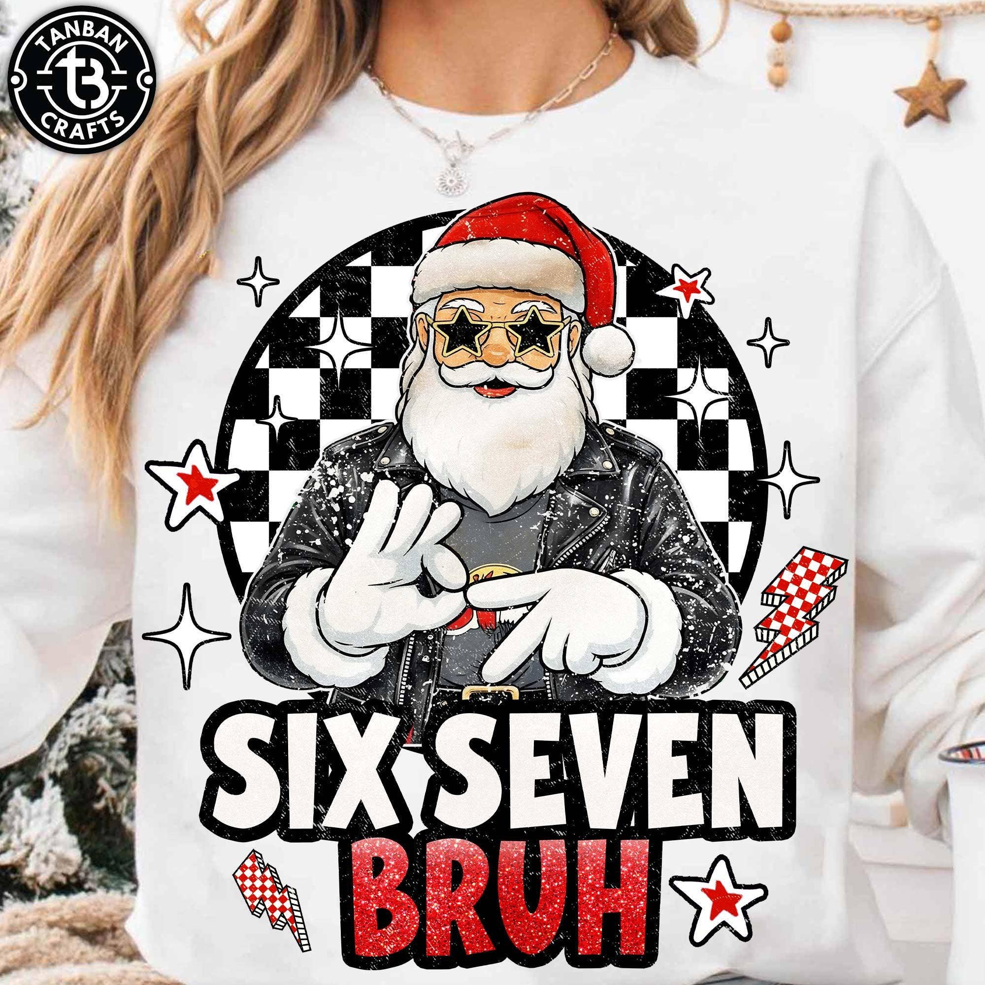 Santa's Hilarious 6 7 Embroidered Tee For Xmas Hoodie, Sweatshirt | PodTeesHub.com