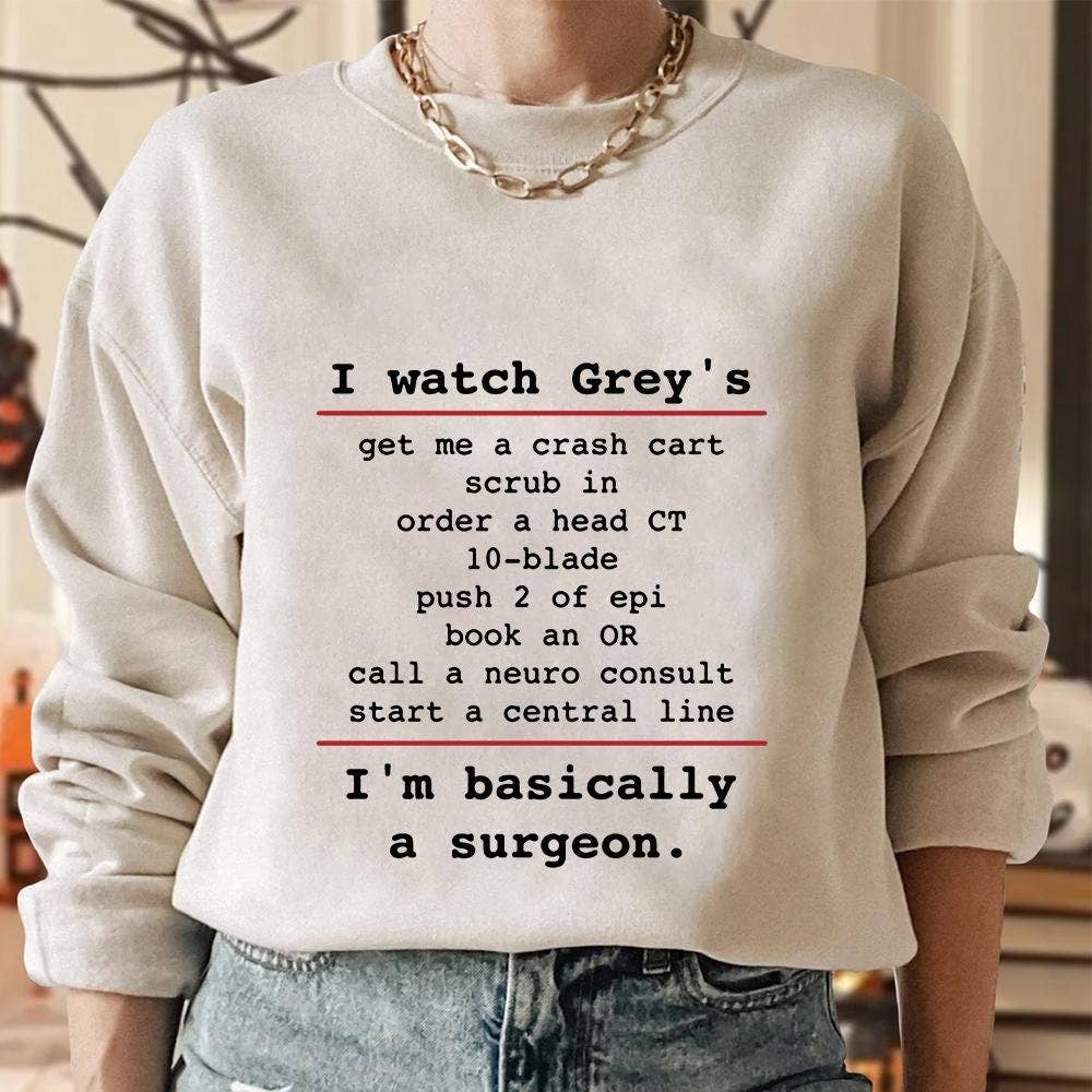 Unisex Surgeon Tee Shirt, Grey's Anatomy Hoodie Sweatshirt | PodTeesHub.com