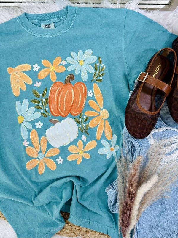 Pumpkin Floral Collage Dtf Graphic Tee Hoodie, Sweatshirt | PodTeesHub.com