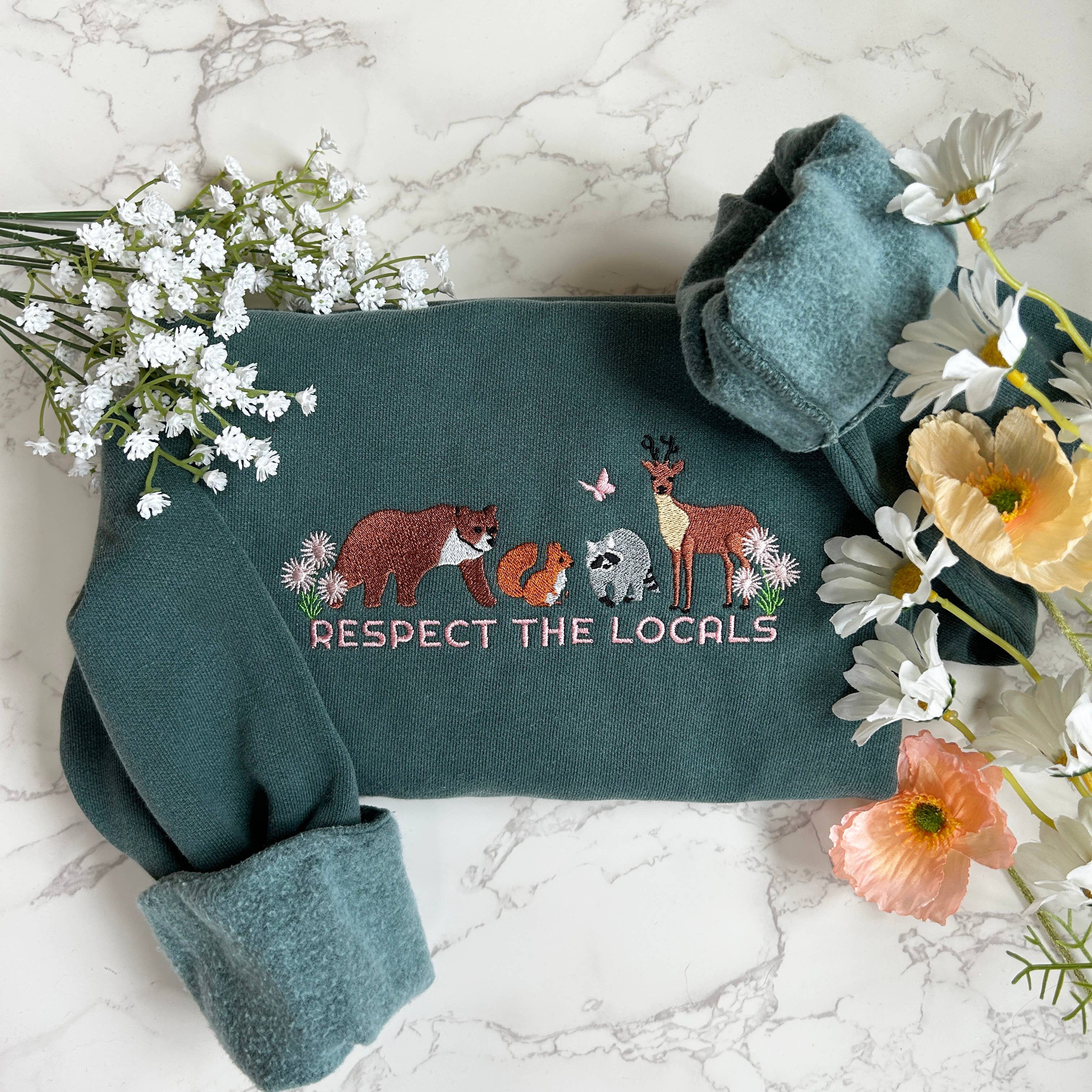 Respect Local Wildlife Embroidered Sweatshirt T-Shirts, Hoodie | PodTeesHub.com