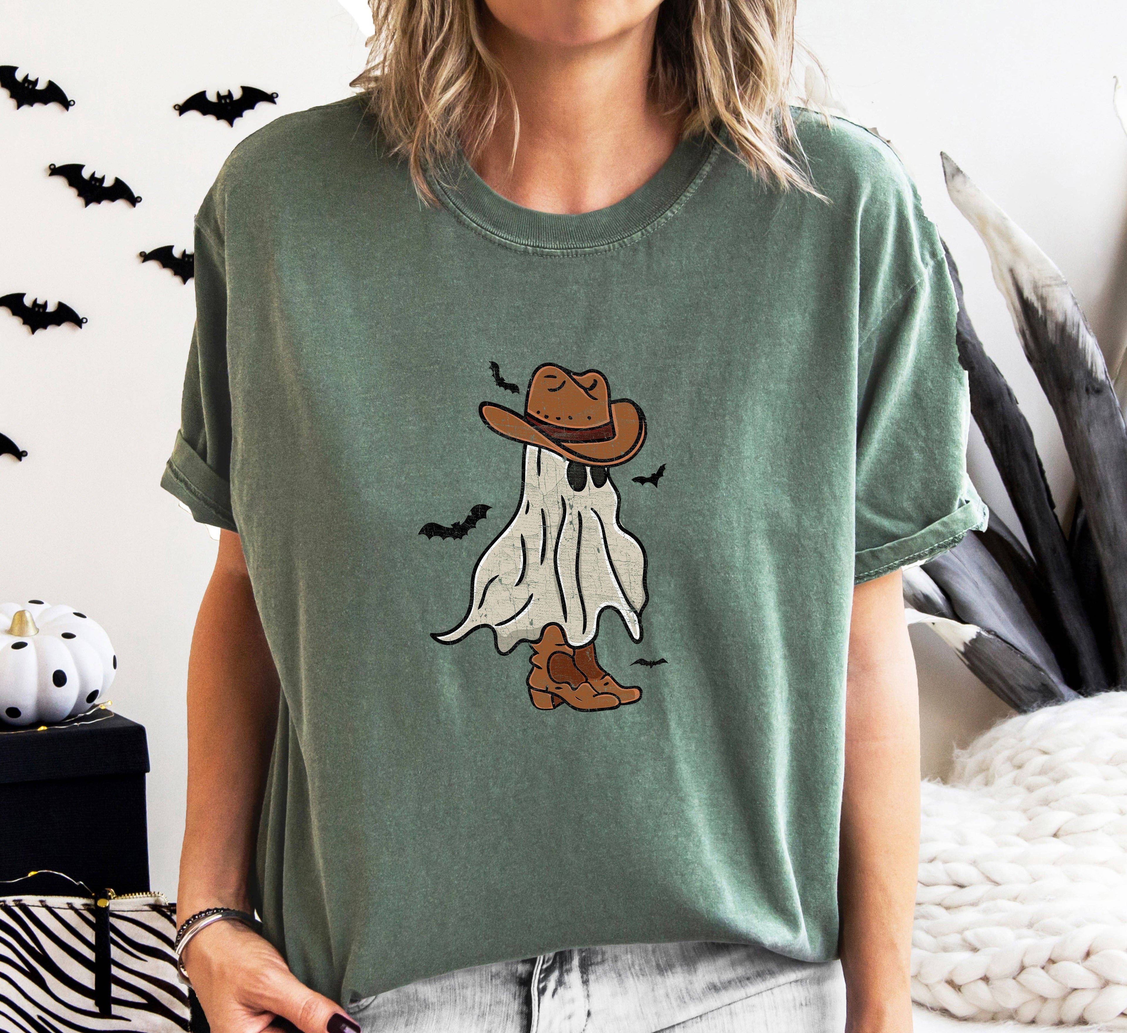 Mini Cowboy Ghost, Funny, Retro, Aesthetic, Vintage, Comfort Colors Tshirt Hoodie, Sweatshirt | PodTeesHub.com