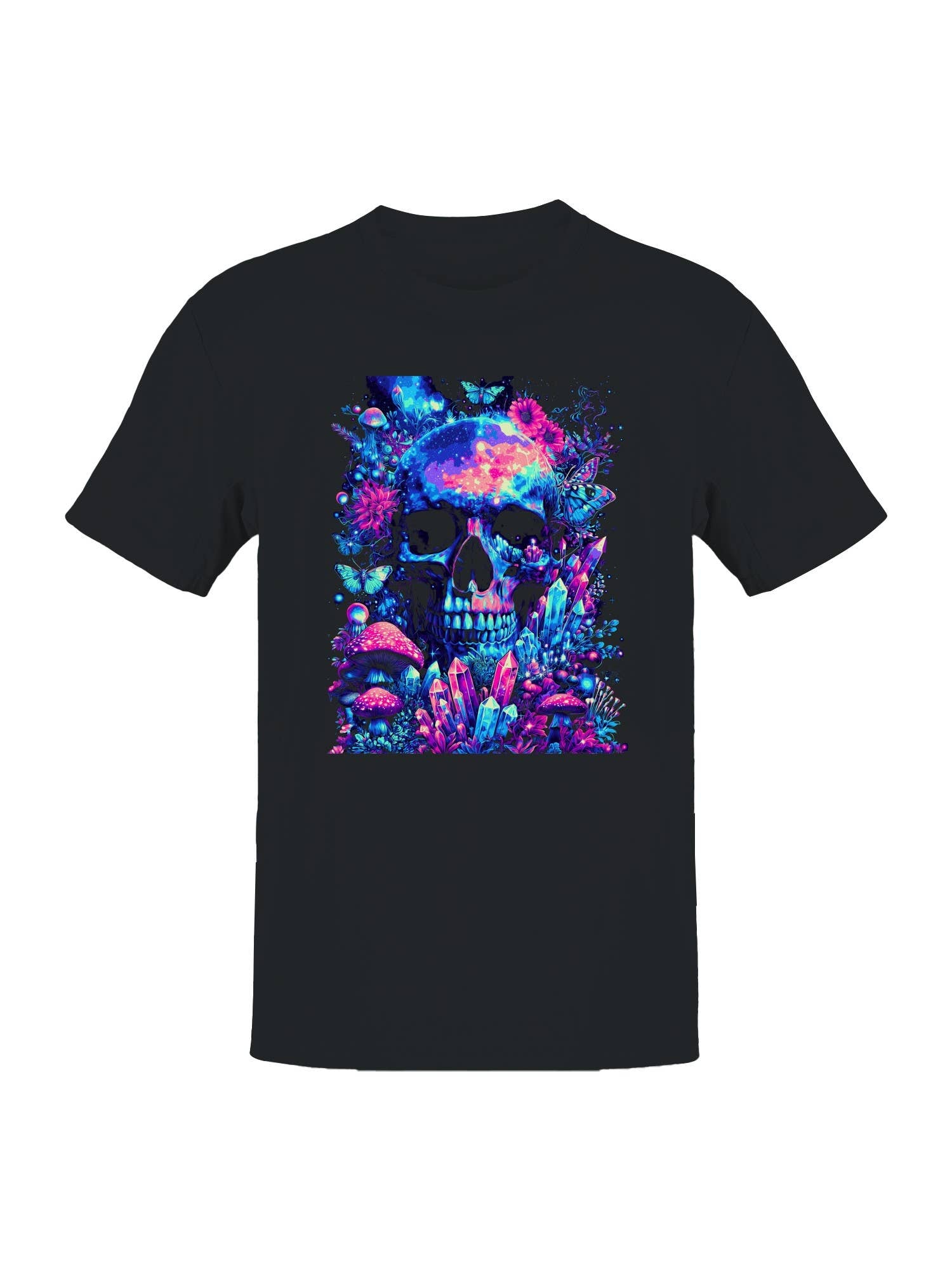 Cosmic Skull and Neon Nature Men's T-Shirt Hoodie, Sweatshirt | PodTeesHub.com