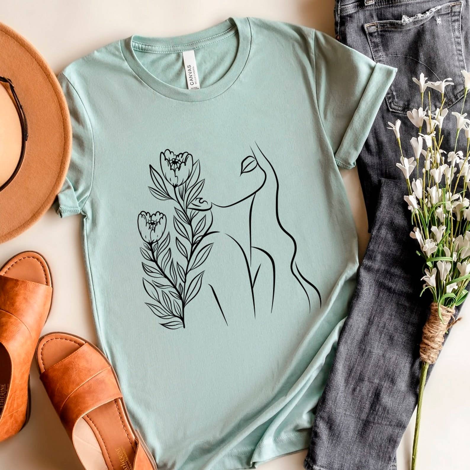 Flower Lady T-Shirt Hoodie, Sweatshirt | PodTeesHub.com