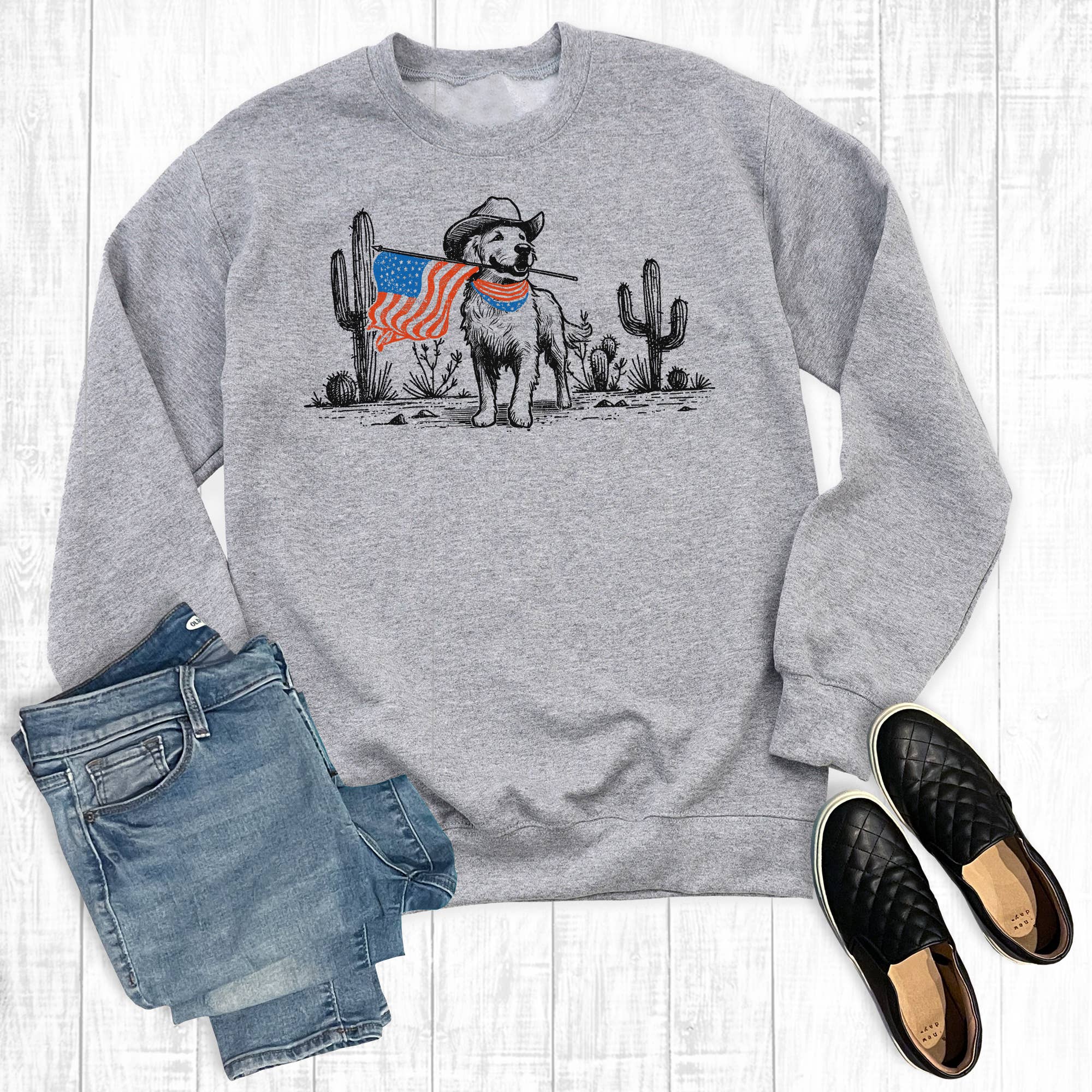 4th of July American Pride Pup Sweatshirt T-Shirts, Hoodie | PodTeesHub.com