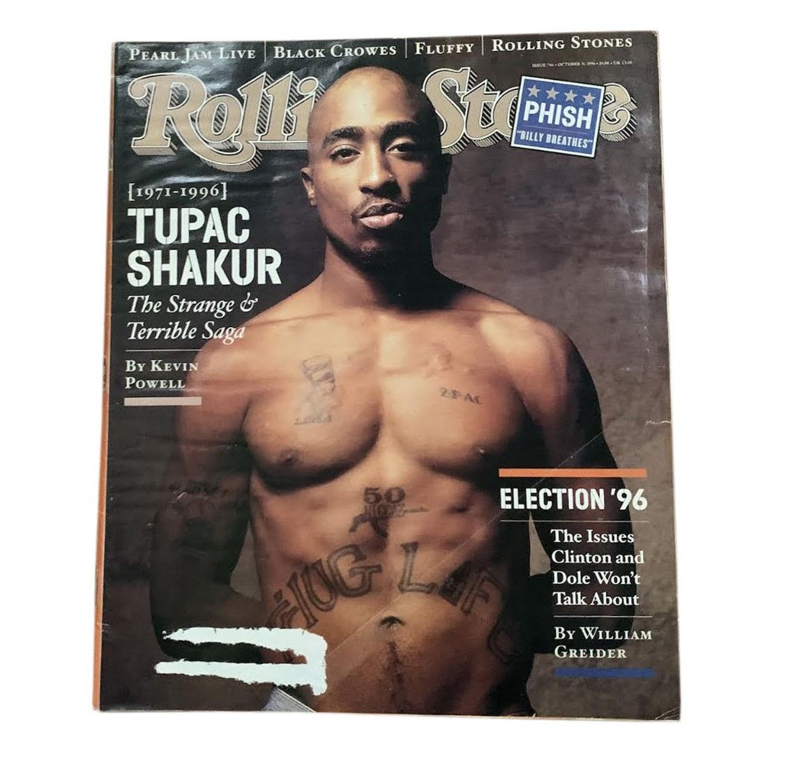 Vintage Rolling Stone Tupac October 1996 Cover Issue T-Shirts, Hoodie, Sweatshirt | PodTeesHub.com