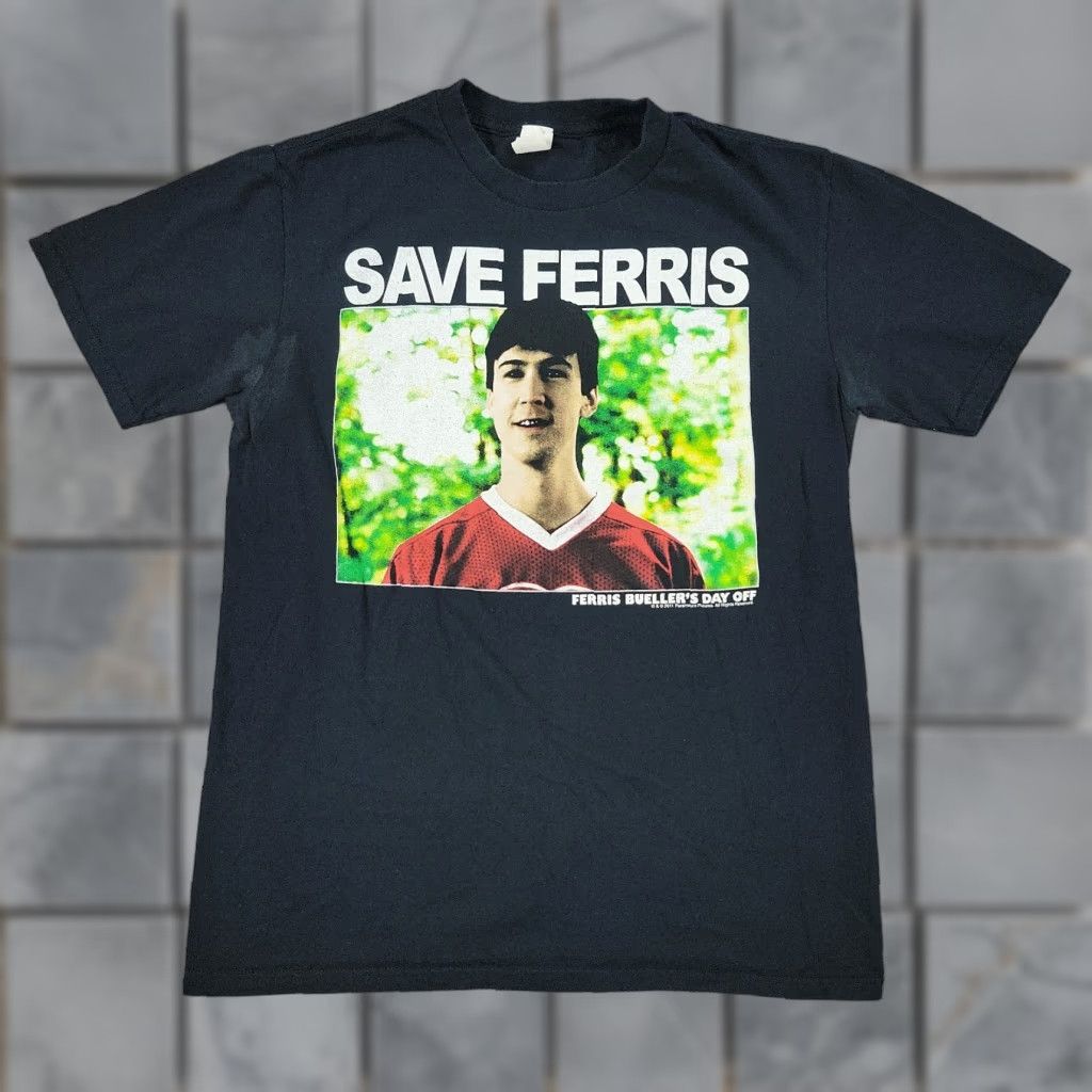 Vintage Ferris Bueller S Day Off Graphic Tee Men S Medium Black Crew Neck Short Sleeve Film T Shirt Hoodie, Sweatshirt