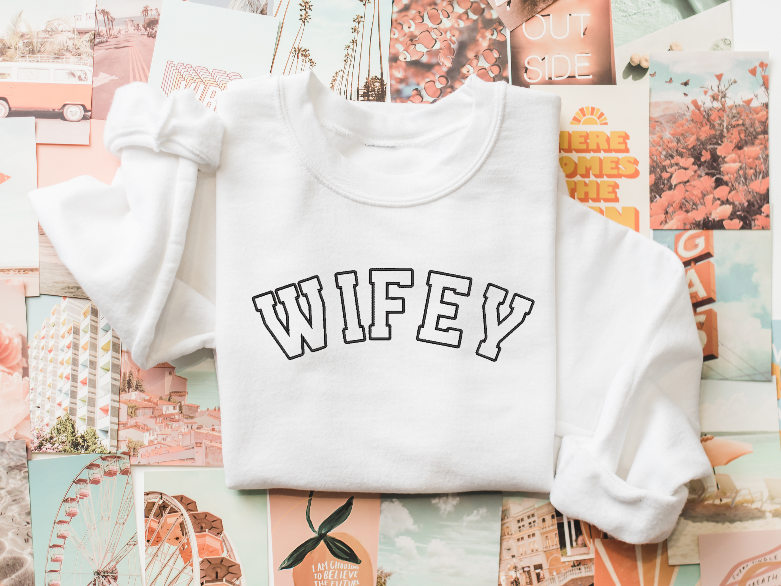 Wifey Sweatshirt, Wifey Embroidered Sweatshirt, Bridal Gifts T-Shirts, Hoodie | PodTeesHub.com